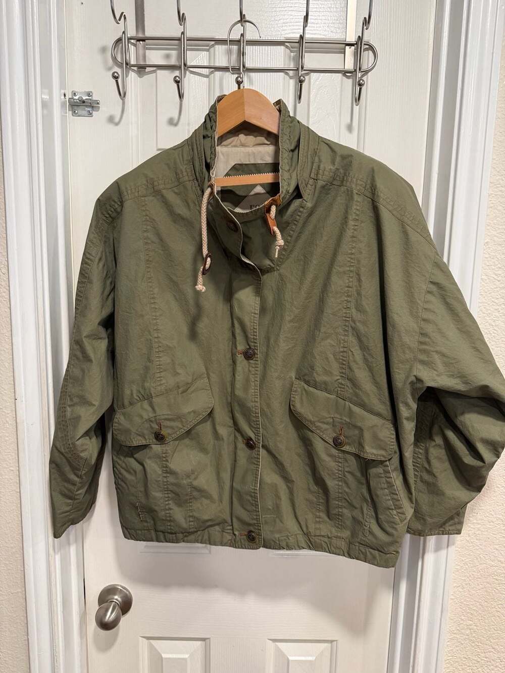 Vintage London Fog FOG Safari Field Jacket Green Novelty Lined Small S